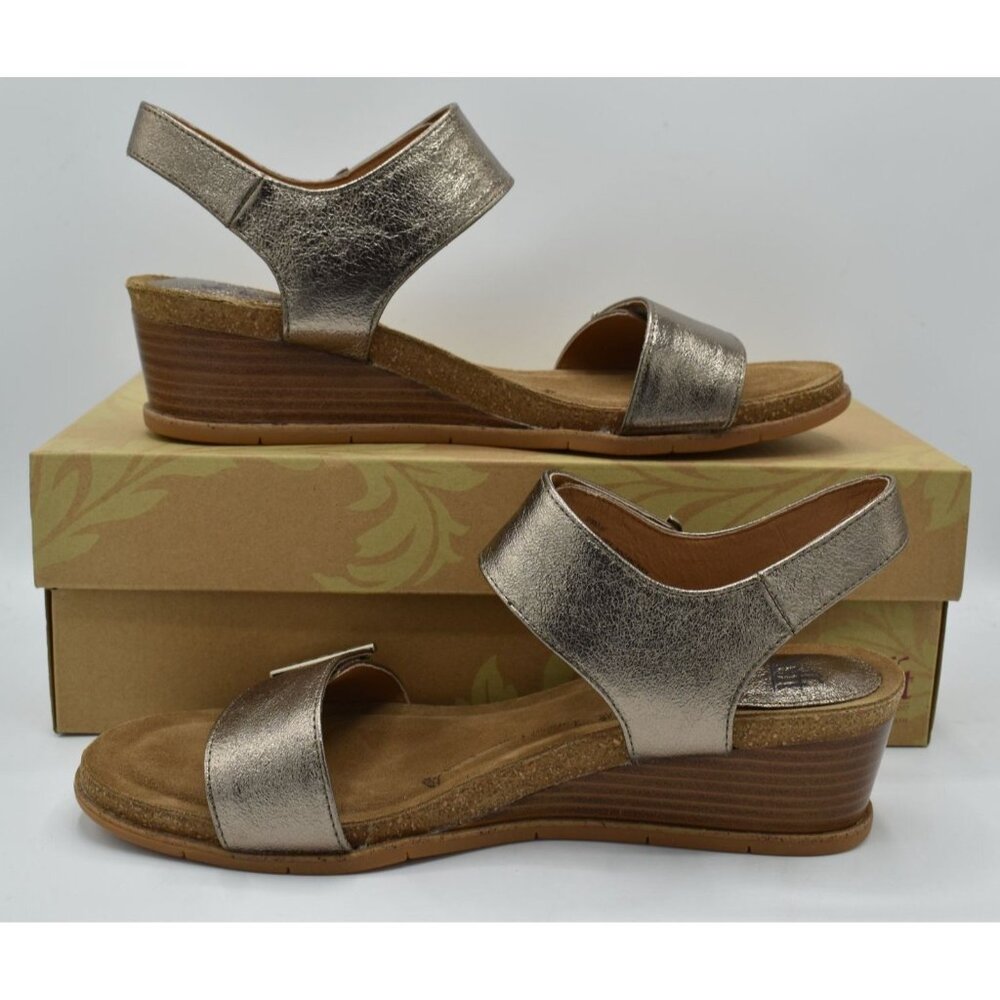 Sofft Womens Size 11 Verdi II Bronze Leather Wedge Sandals Shoes - Picture 12 of 14